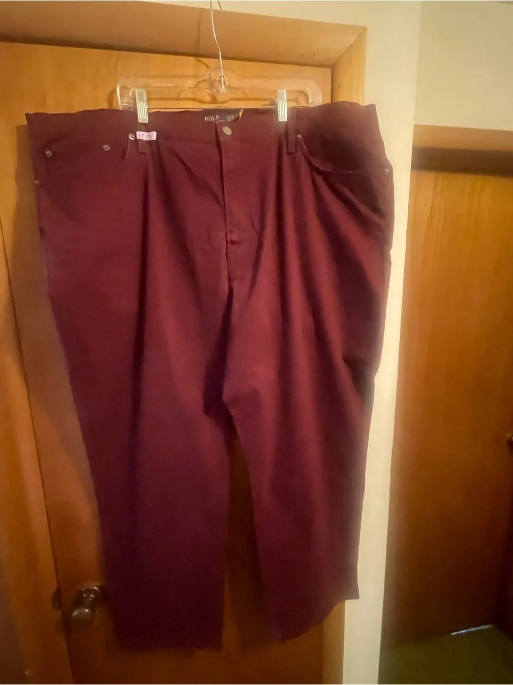 Polo Ralph Lauren Varick Slim Straight  Stretch Burgandy Jeans 46B/30